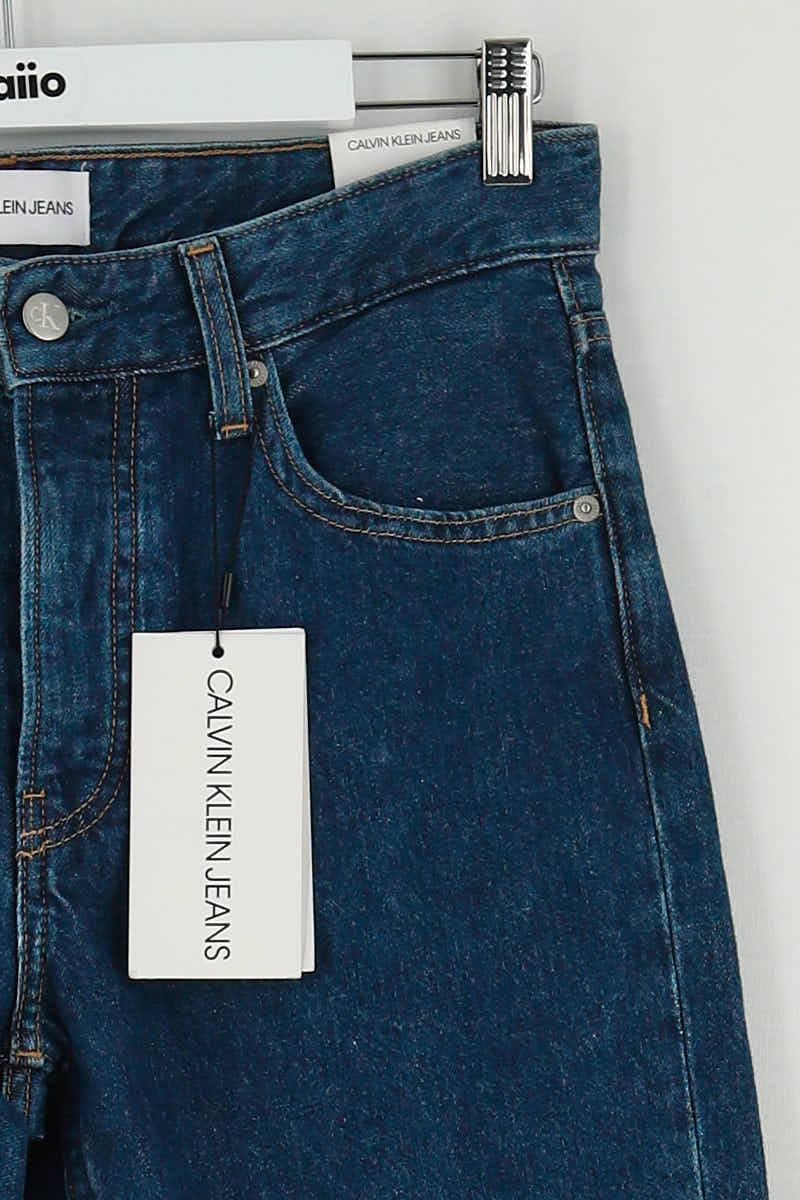 Jean droit Calvin Klein Bleu en Coton
