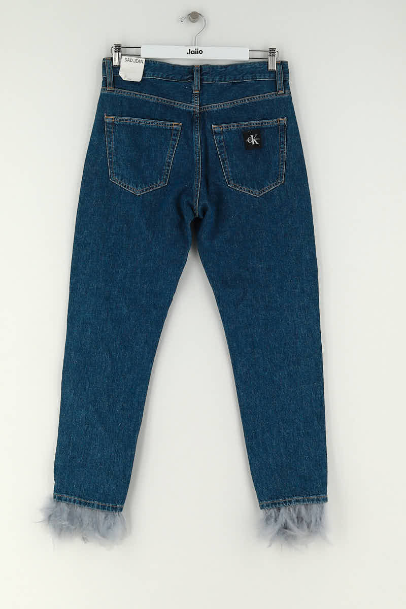 Jean droit Calvin Klein Bleu en Coton