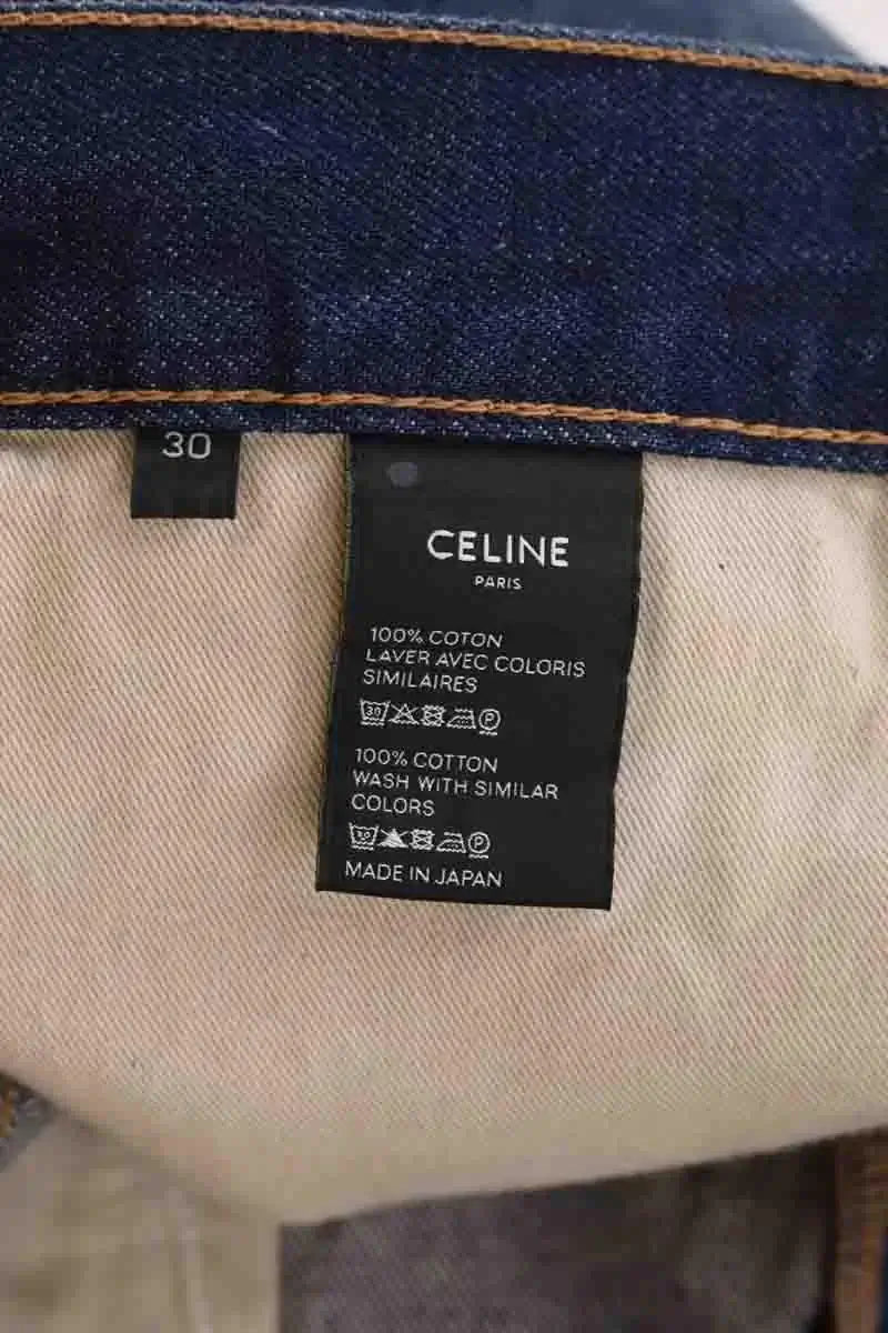 Jean droit Celine Bleu en Coton