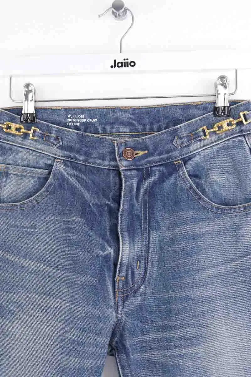 Jean droit Celine Bleu en Coton