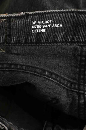 Jean droit Celine Noir en Coton