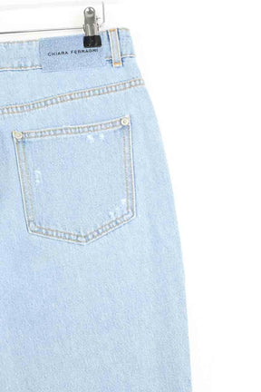 Jean droit Chiara Ferragni Bleu en Coton