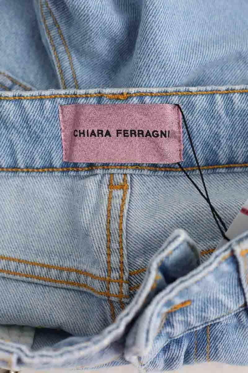 Jean droit Chiara Ferragni Bleu en Coton