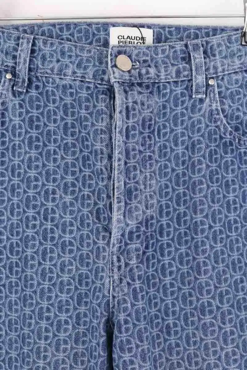 Jean droit Claudie Pierlot Bleu en Coton