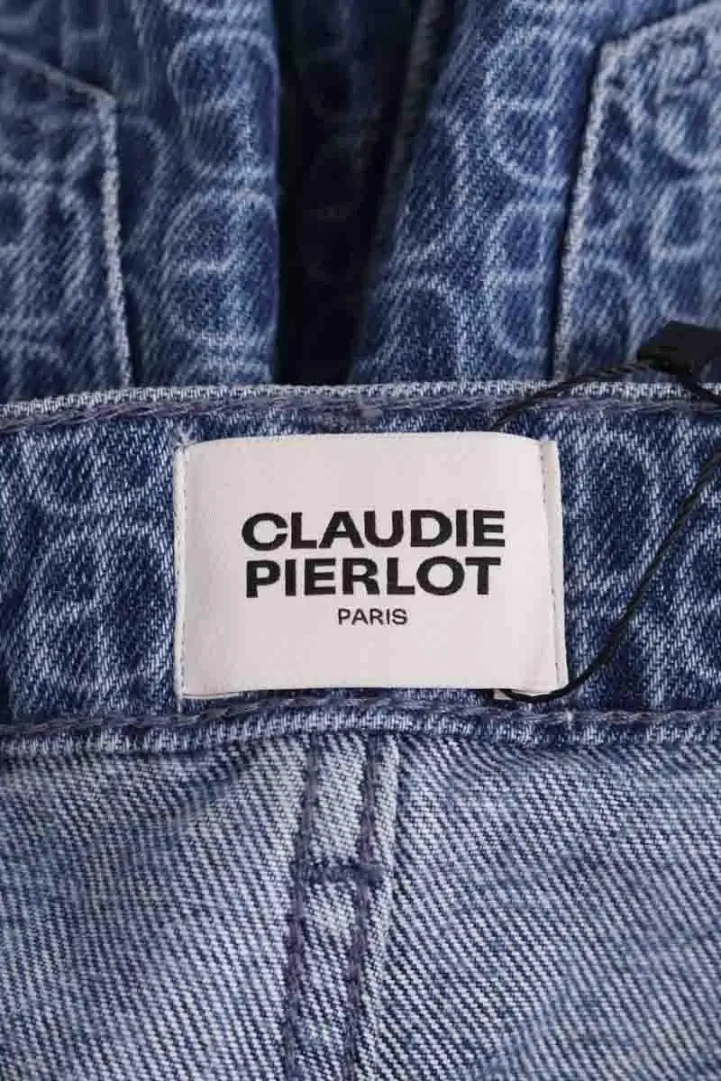 Jean droit Claudie Pierlot Bleu en Coton