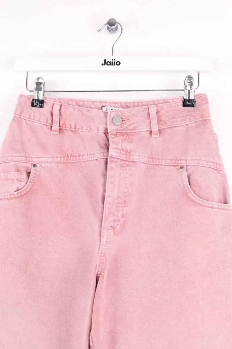 Jean droit Claudie Pierlot Rose en Coton