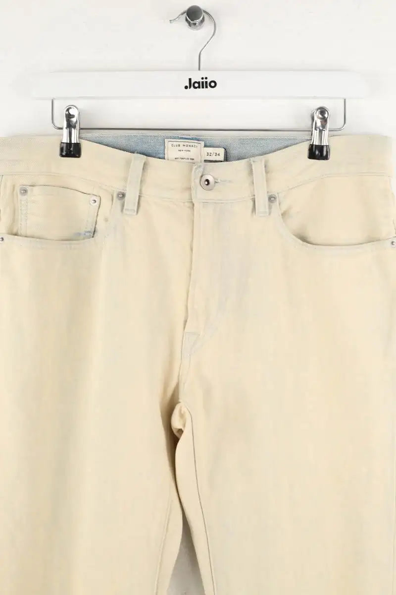Jean droit Club Monaco Ecru en Coton