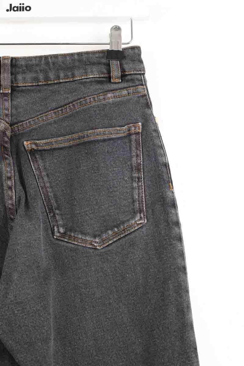 Jean droit Des Petits Hauts Mom jean Noir en Coton