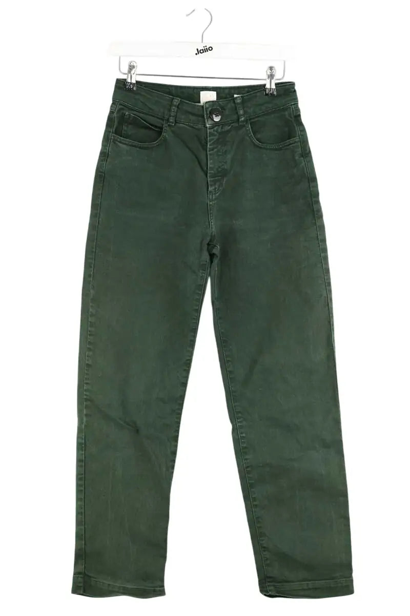 Jean droit Des Petits Hauts Vert en Coton, taille S - Seconde Main