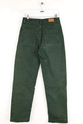Jean droit Des Petits Hauts Vert en Coton