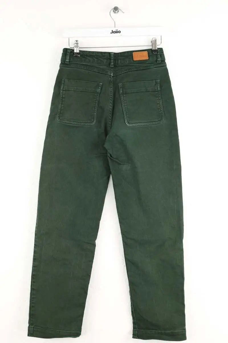 Jean droit Des Petits Hauts Vert en Coton