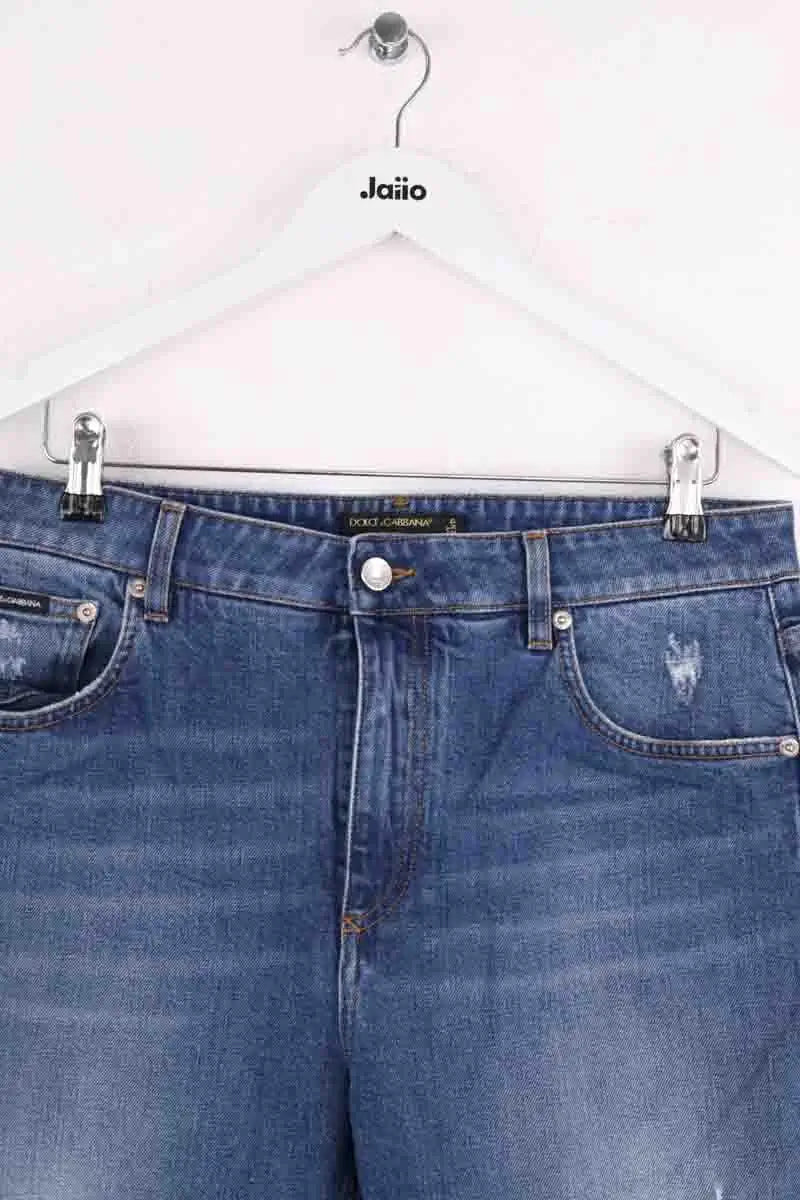 Jean droit Dolce & Gabbana Bleu en Coton