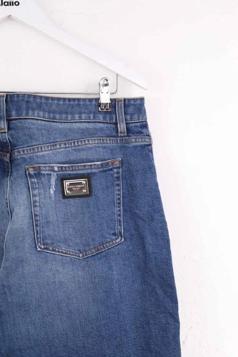 Jean droit Dolce & Gabbana Bleu en Coton