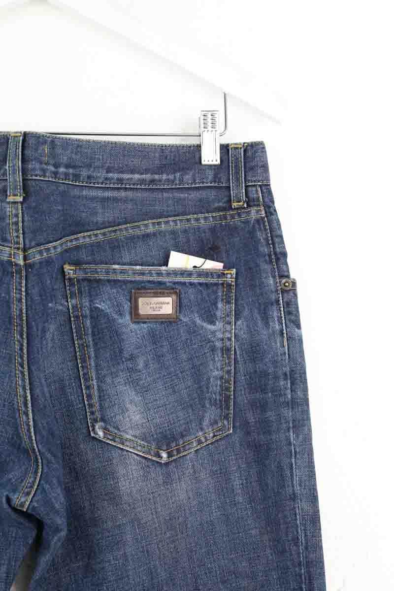Jean droit Dolce & Gabbana Marine en Coton