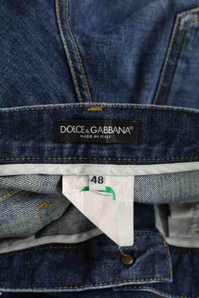 Jean droit Dolce & Gabbana Marine en Coton