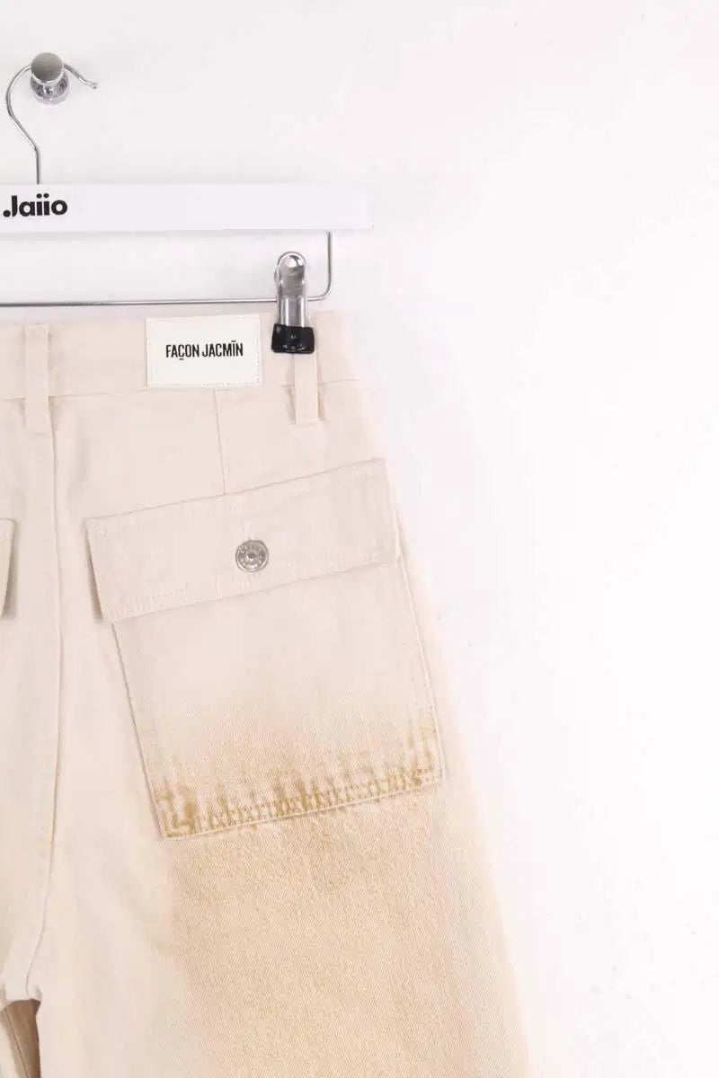 Jean droit Façon Jacmin Blanc en Coton