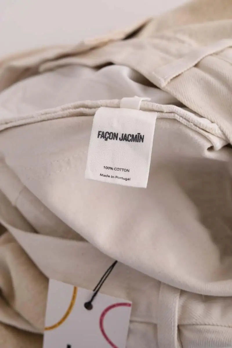 Jean droit Façon Jacmin Blanc en Coton