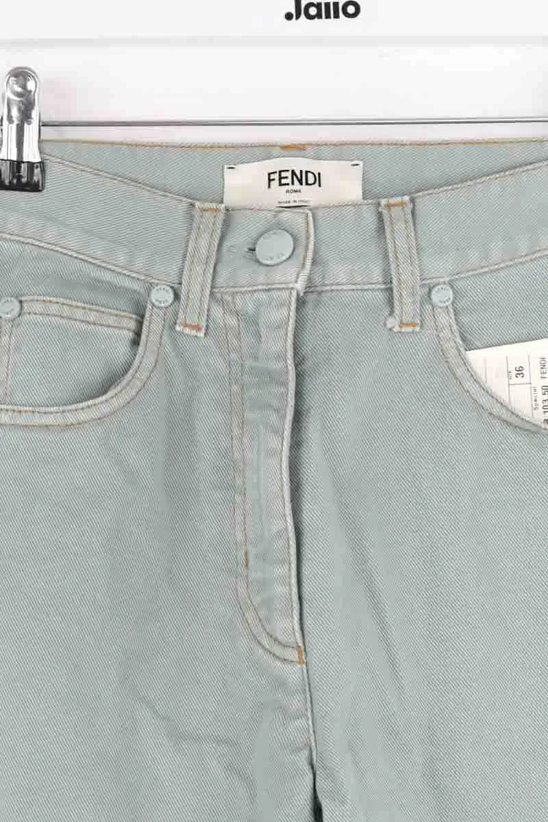 Jean droit Fendi Kaki en Coton