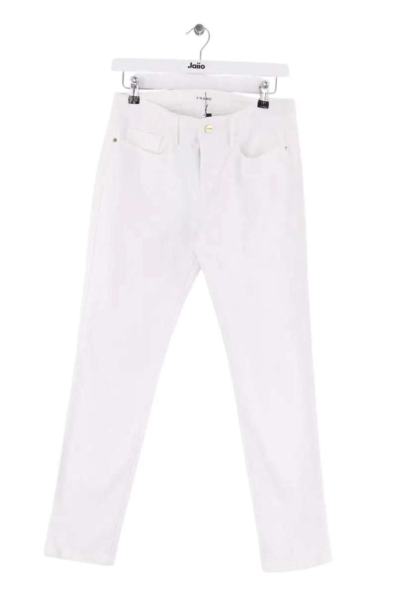 Jean droit Frame Blanc en Coton, taille S - Seconde Main
