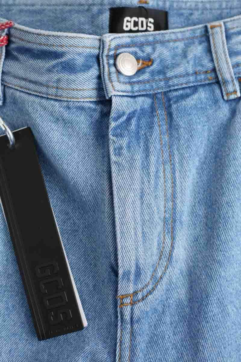 Jean droit GCDS Embroidered cargo pants Bleu en Coton