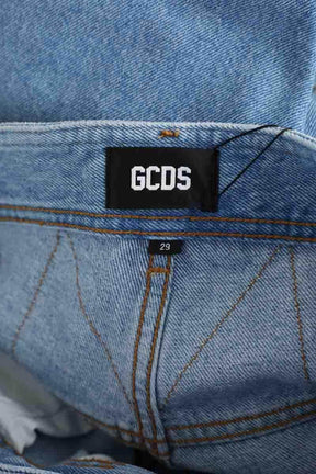 Jean droit GCDS Embroidered cargo pants Bleu en Coton