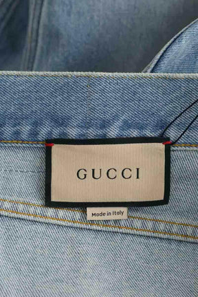 Jean droit Gucci Bleu en Coton