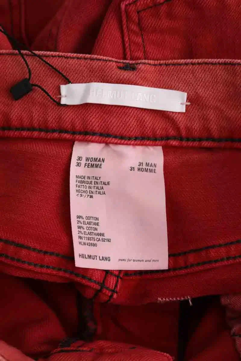Jean droit Helmut Lang Orange en Coton