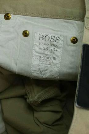 Jean droit Hugo Boss Beige en Coton
