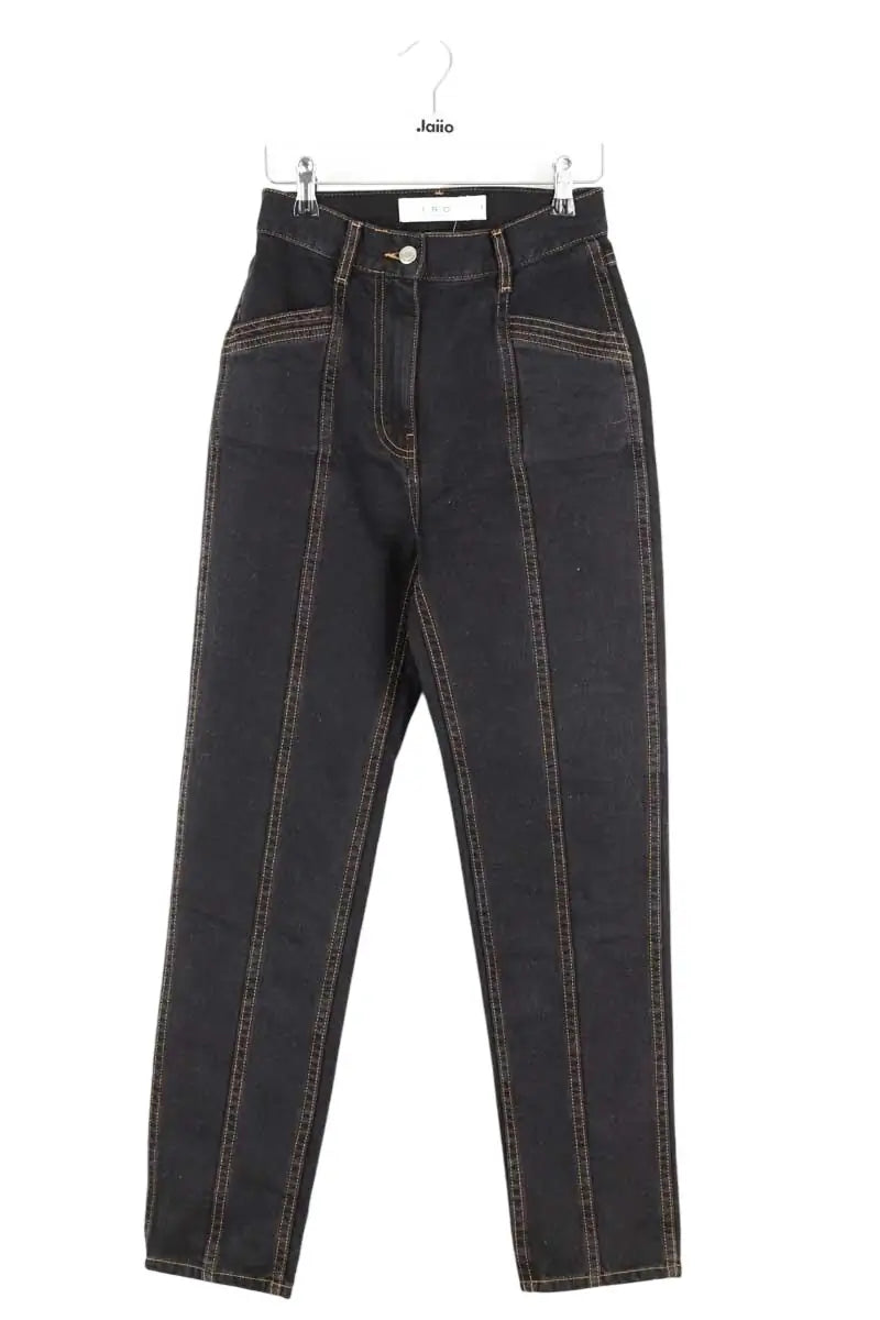 Jean droit Iro Noir en Coton, taille XS - Seconde Main