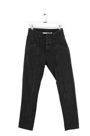 Jean droit Iro Noir en Polyester, taille S - Seconde Main
