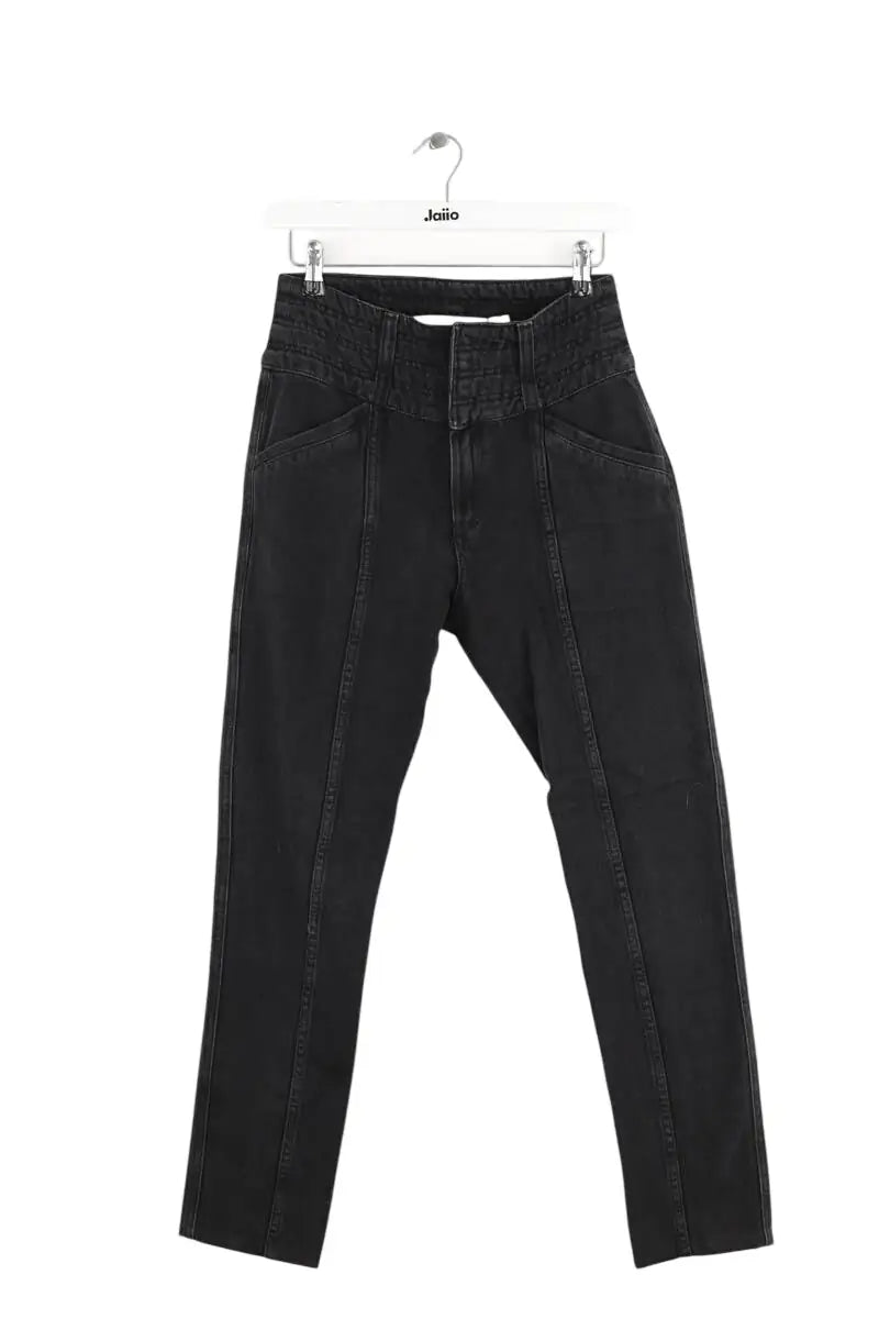 Jean droit Iro Noir en Polyester, taille S - Seconde Main