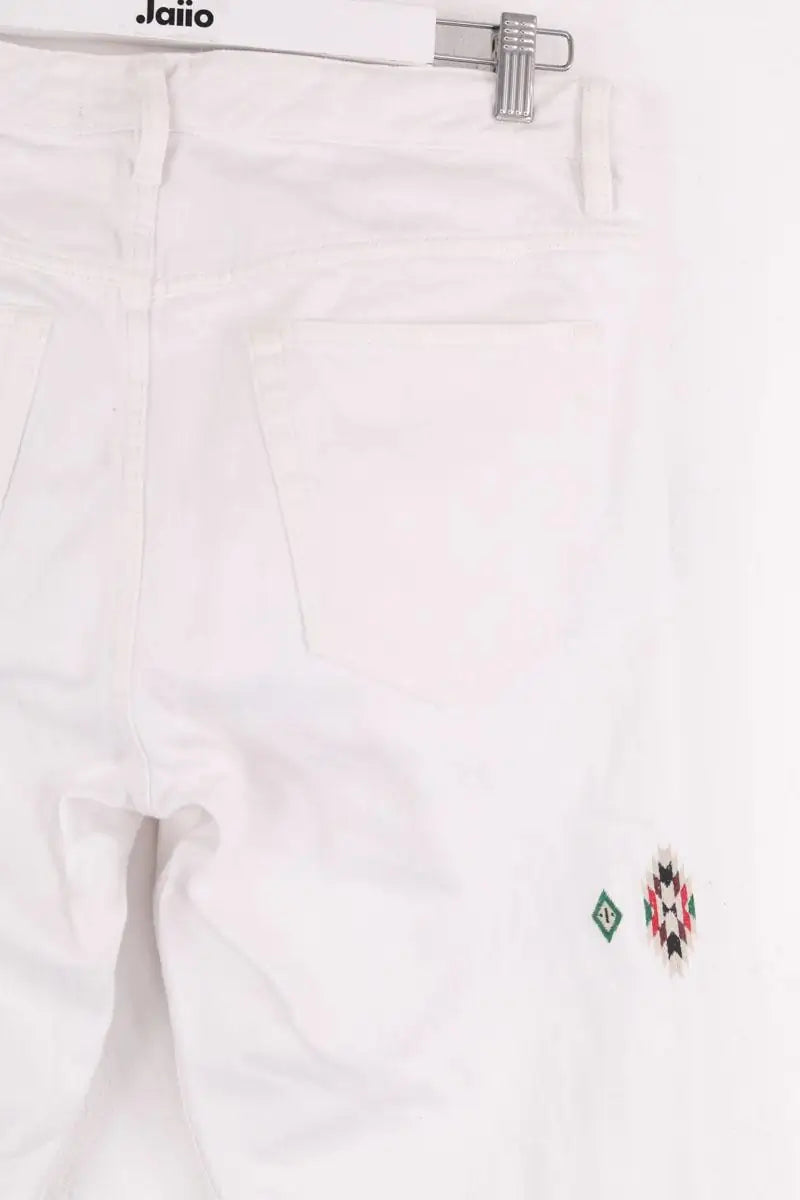 Jean droit Isabel Marant Blanc en Coton