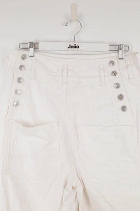 Jean droit Isabel Marant Blanc en Coton