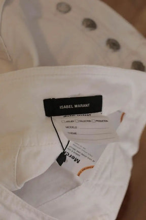 Jean droit Isabel Marant Blanc en Coton