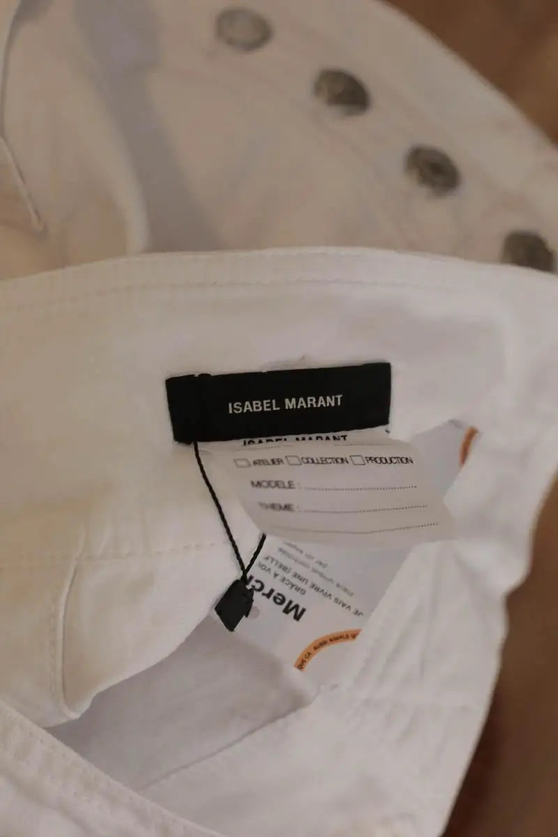 Jean droit Isabel Marant Blanc en Coton