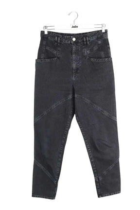 Jean droit Isabel Marant Noir en Coton, taille M - Seconde Main