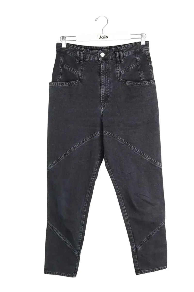 Jean droit Isabel Marant Noir en Coton, taille M - Seconde Main