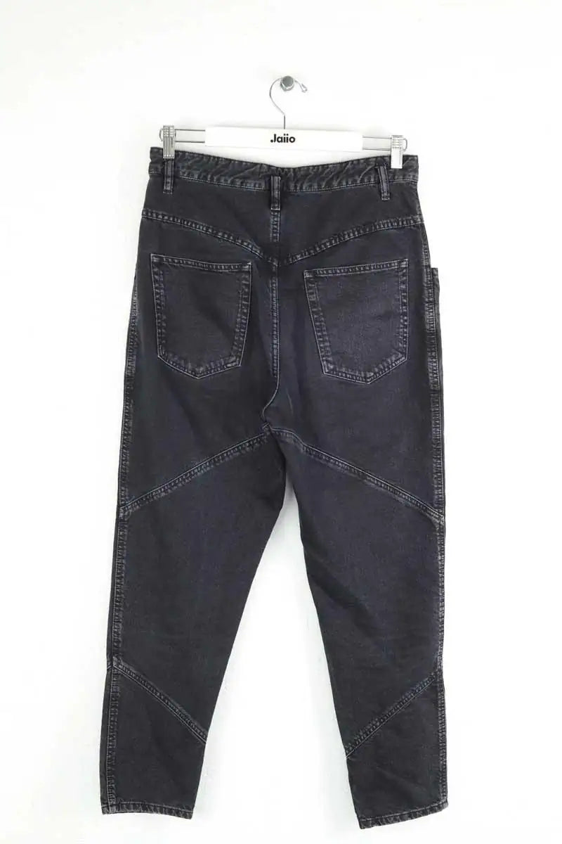 Jean droit Isabel Marant Noir en Coton