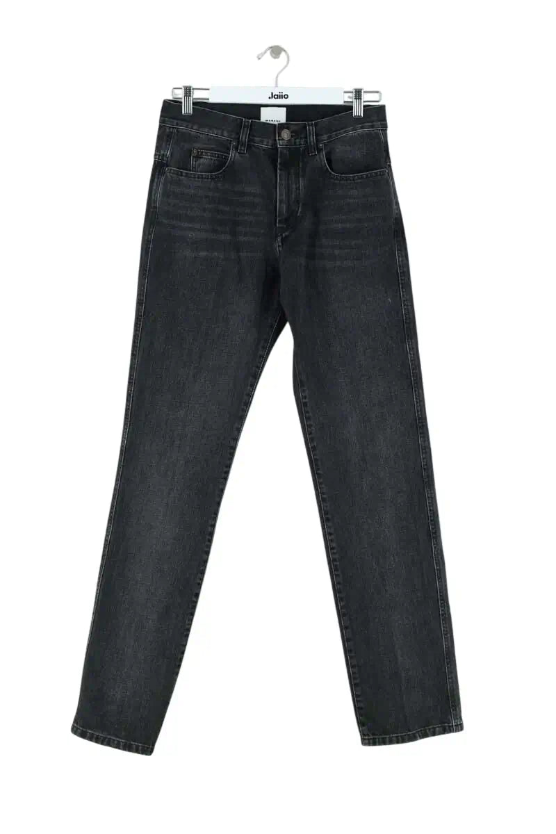 Jean droit Isabel Marant Noir en Coton, taille S - Seconde Main