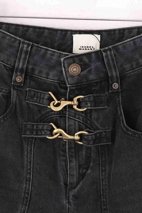 Jean droit Isabel Marant Noir en Coton