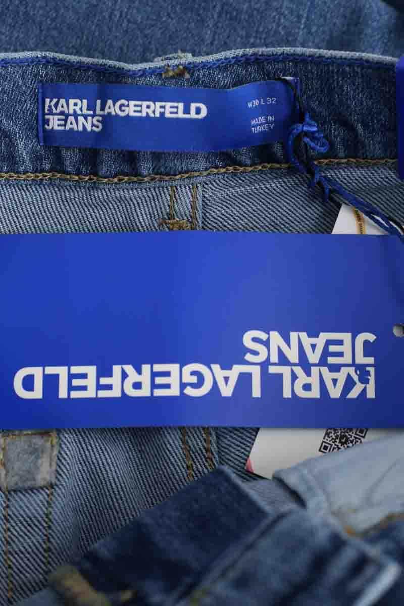 Jean droit Karl Lagerfeld Bleu en Coton - élasthanne