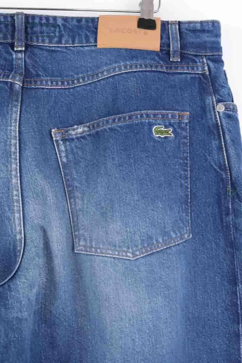 Jean droit Lacoste Bleu en Coton