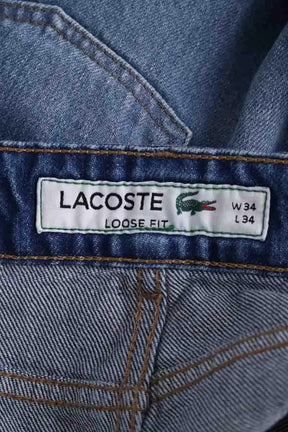Jean droit Lacoste Bleu en Coton