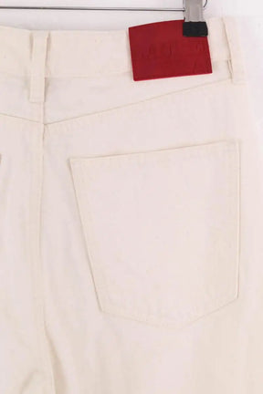 Jean droit Laurence Bras Cropped Ecru en Coton