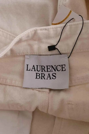 Jean droit Laurence Bras Cropped Ecru en Coton