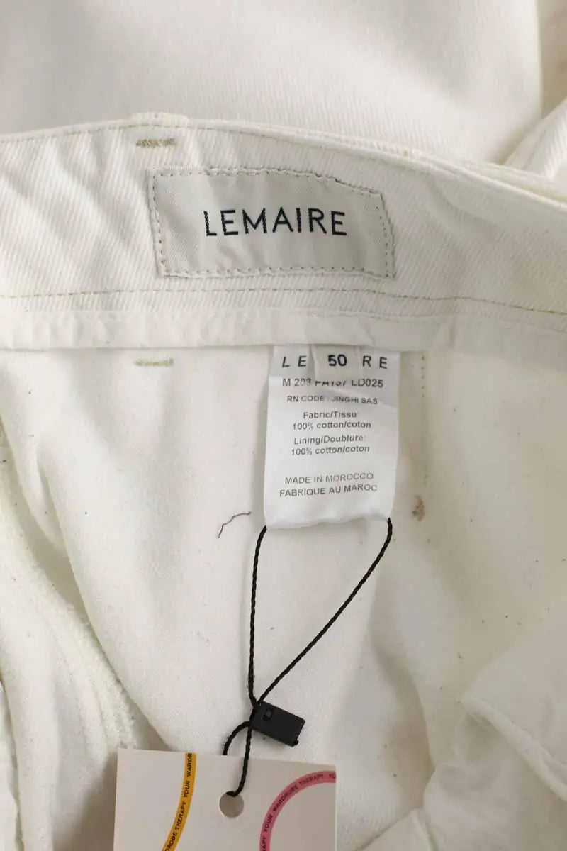 Jean droit Lemaire Blanc en Coton