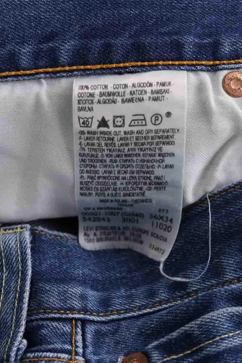 Jean droit Levi's 501 Bleu en Coton
