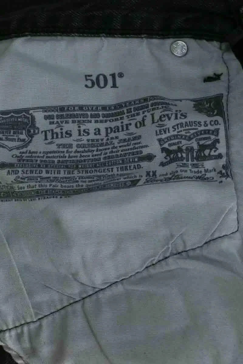 Jean droit Levi's 501 Gris en Coton