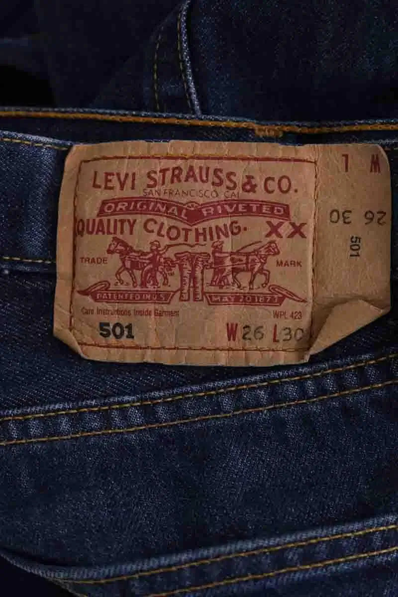 Jean droit Levi's 501 Marine en Coton