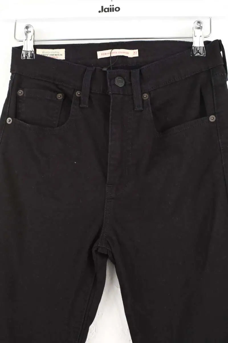 Jean droit Levi's 724 high rise straight Noir en Coton